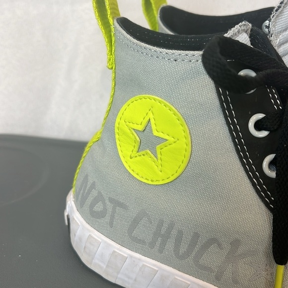 Converse Not Chuck UNT1TL3D High-Top Sneakers black gray and neon yellow size 9 - Picture 3 of 10